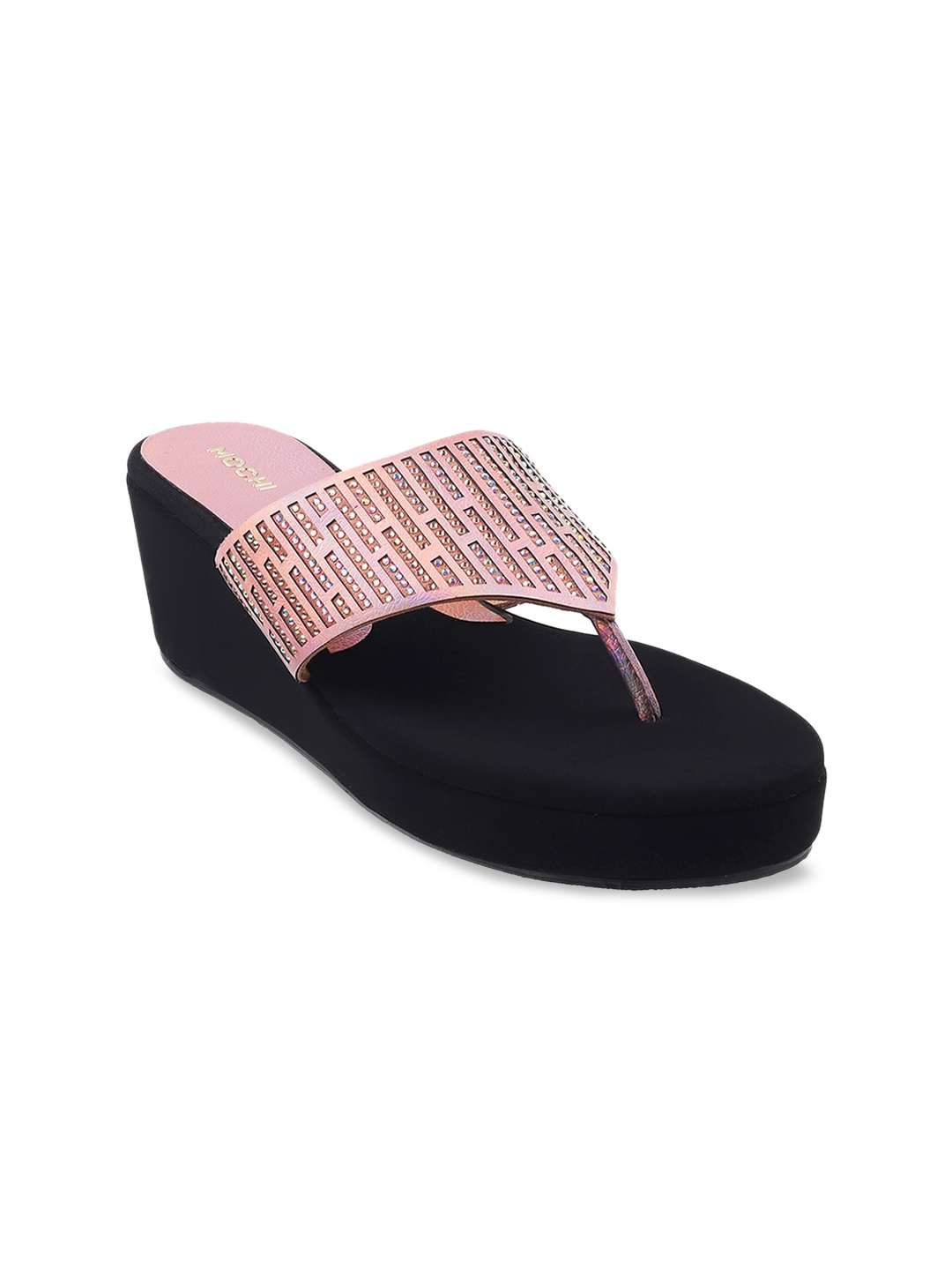 

Mochi Women Embellished Wedge Heels, Pink