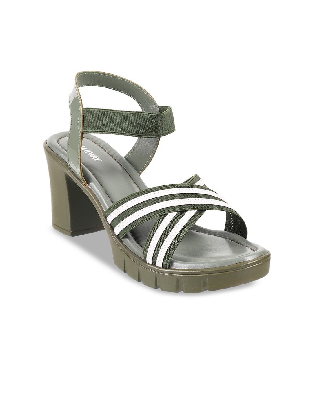 

WALKWAY by Metro Striped Block Heels, Green