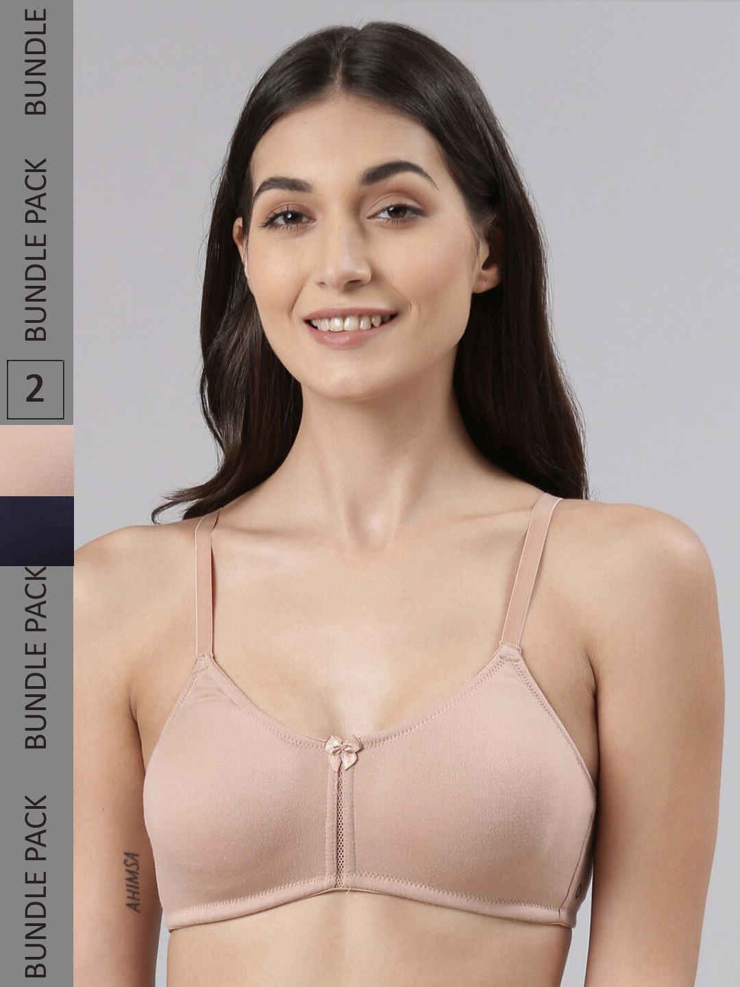 

Dollar Missy Pack of 2 Cotton Wire-Free Full Coverage Bra, Beige