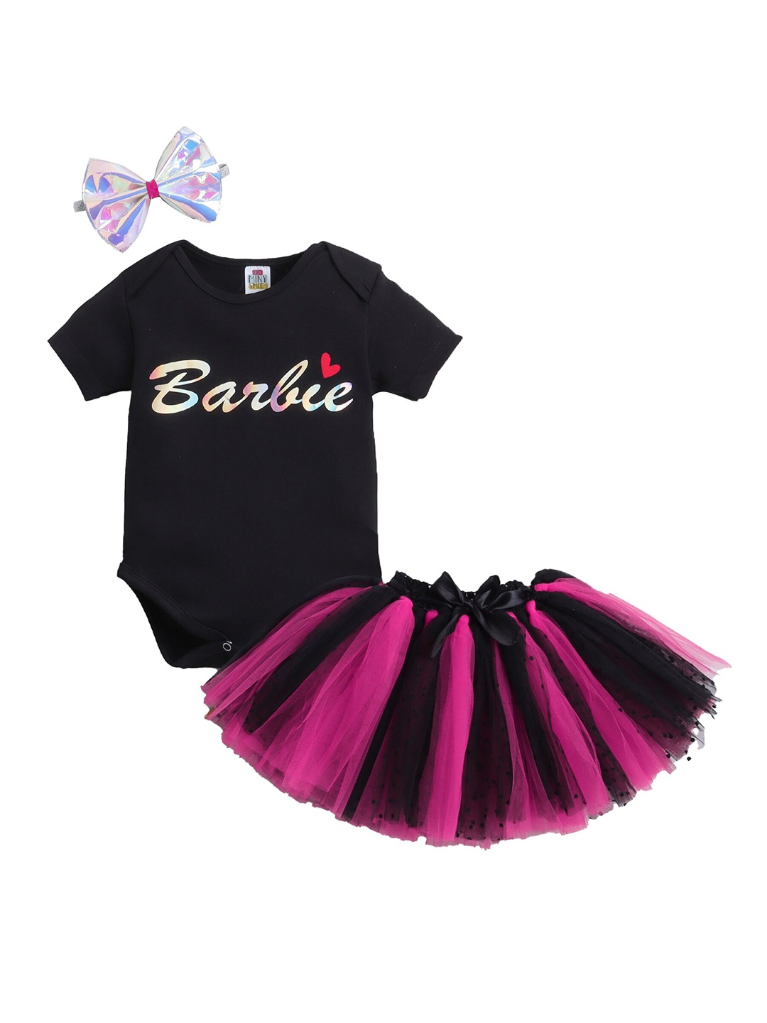 

TINY MINY ME Girls Embellished Top with Skirt, Black