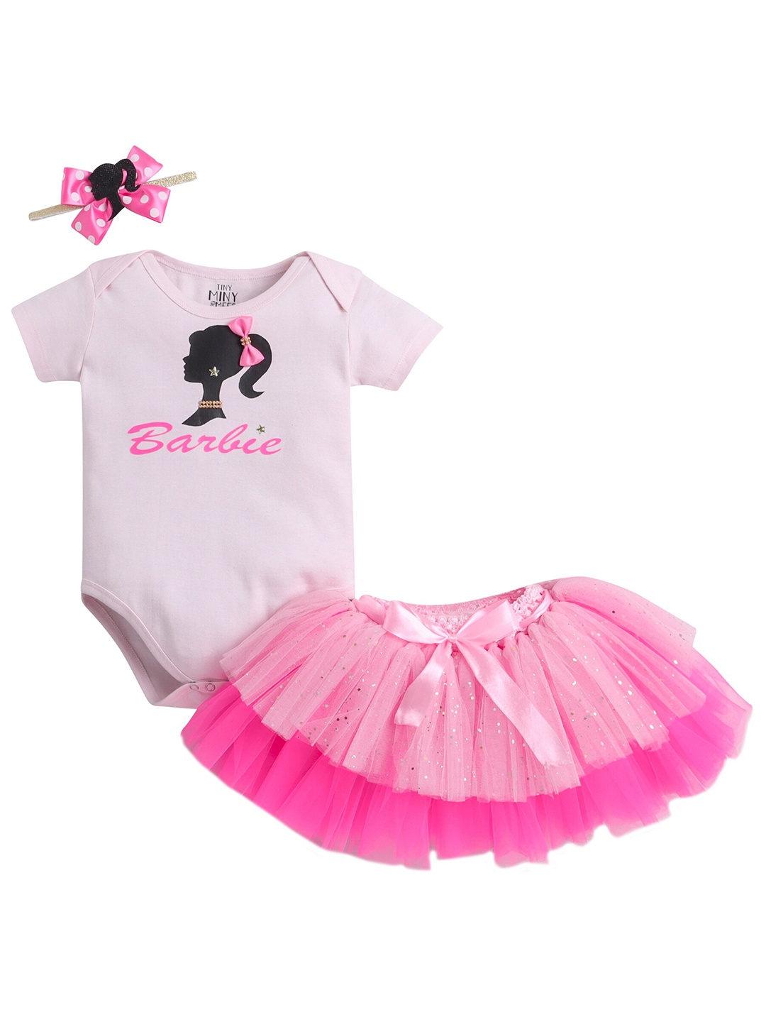

TINY MINY ME Girls Embellished Top with Skirt, Pink