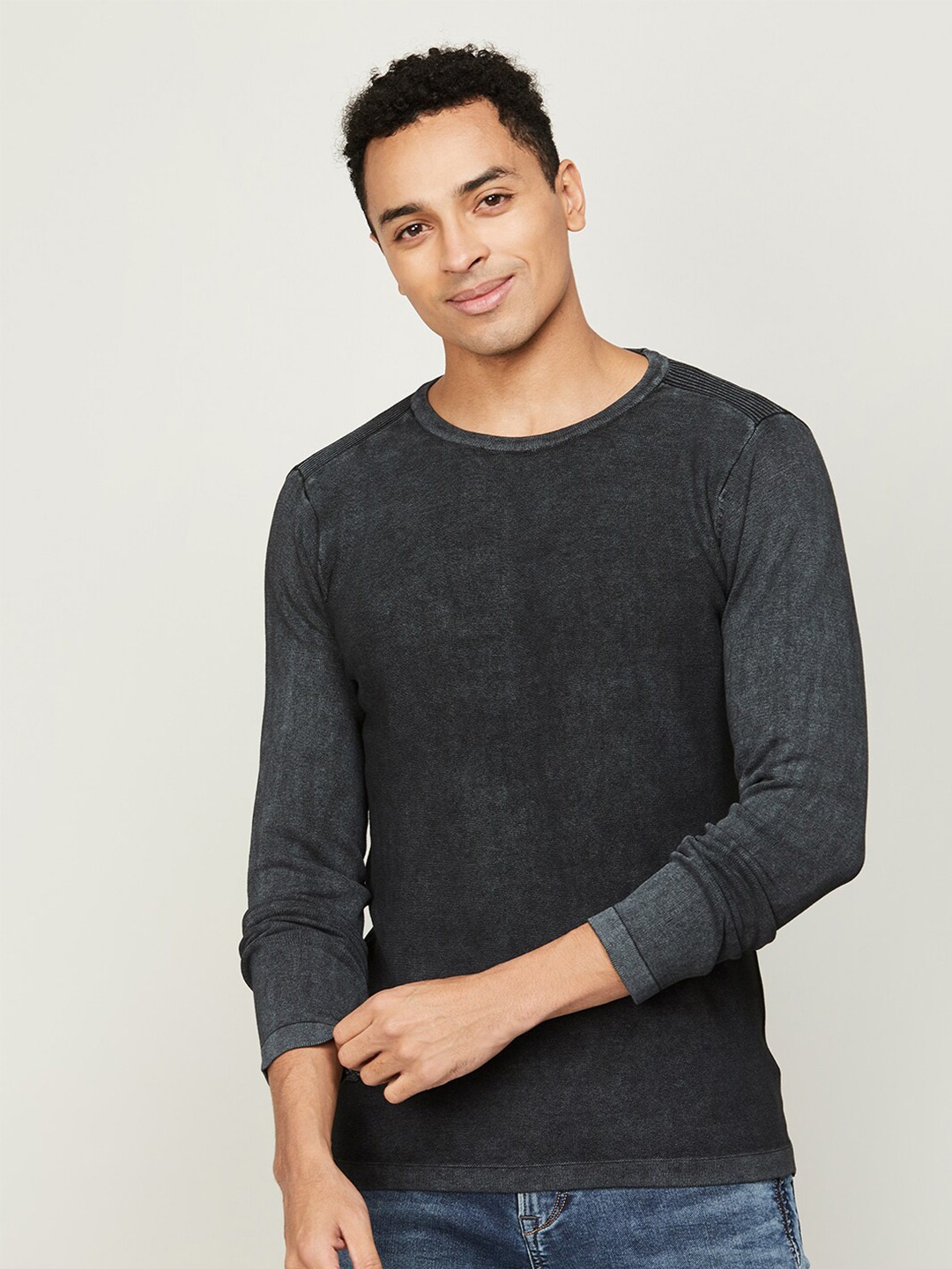 

Forca Men Pullover Cotton Sweater, Black