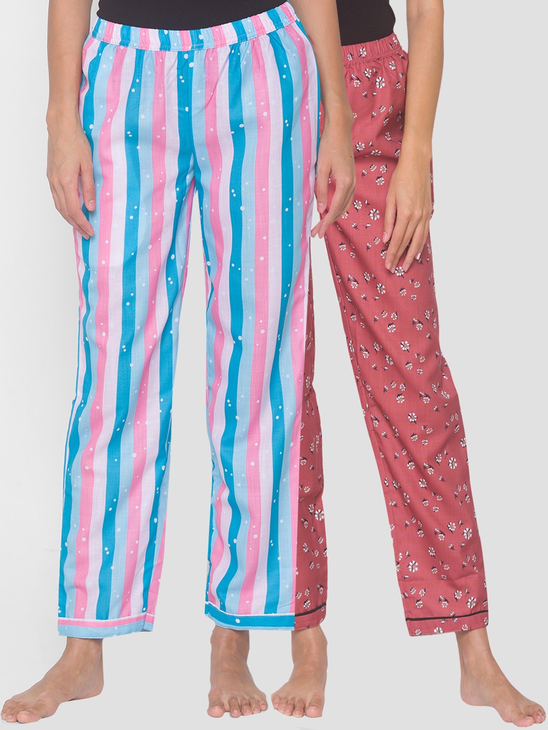 

FashionRack Women Pack of 2 Printed Cotton Lounge Pants, Brown