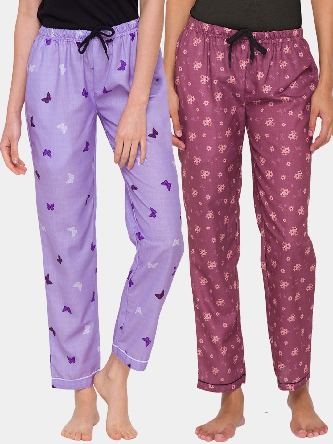 

FashionRack Women Pack Of 2 Printed Lounge Pants, Purple