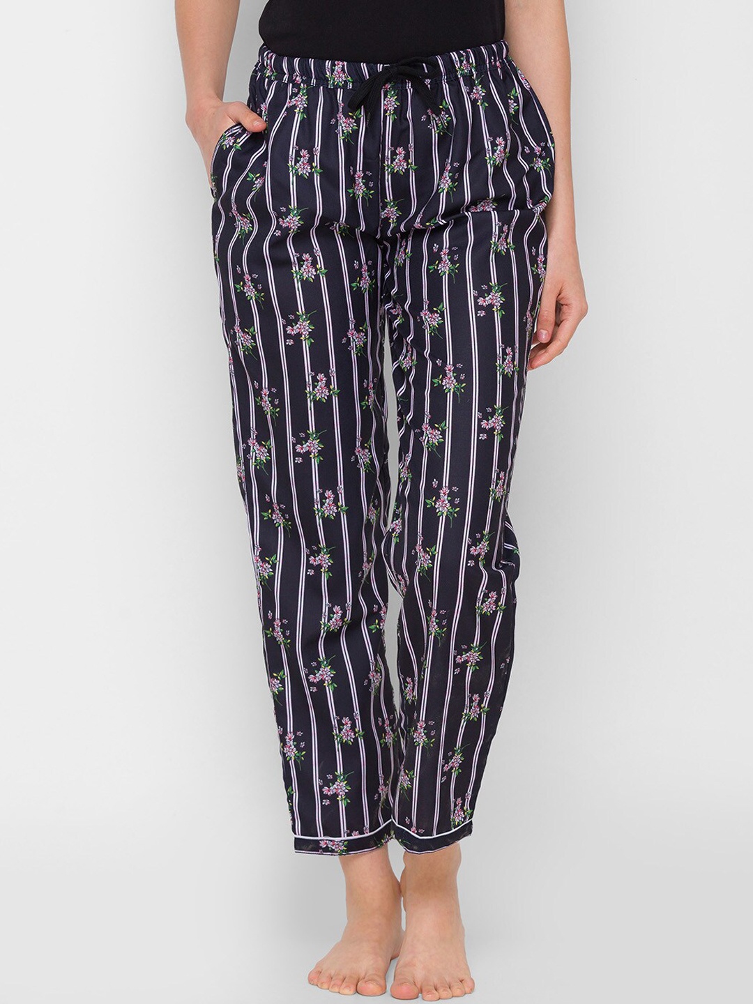 

FashionRack Women Printed Cotton Lounge Pants, Black