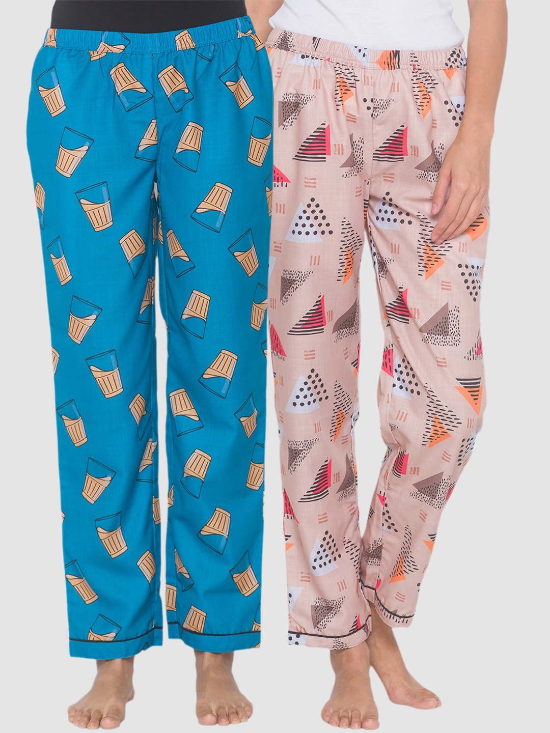 

FashionRack Women Pack of 2 Printed Lounge Pants, Beige