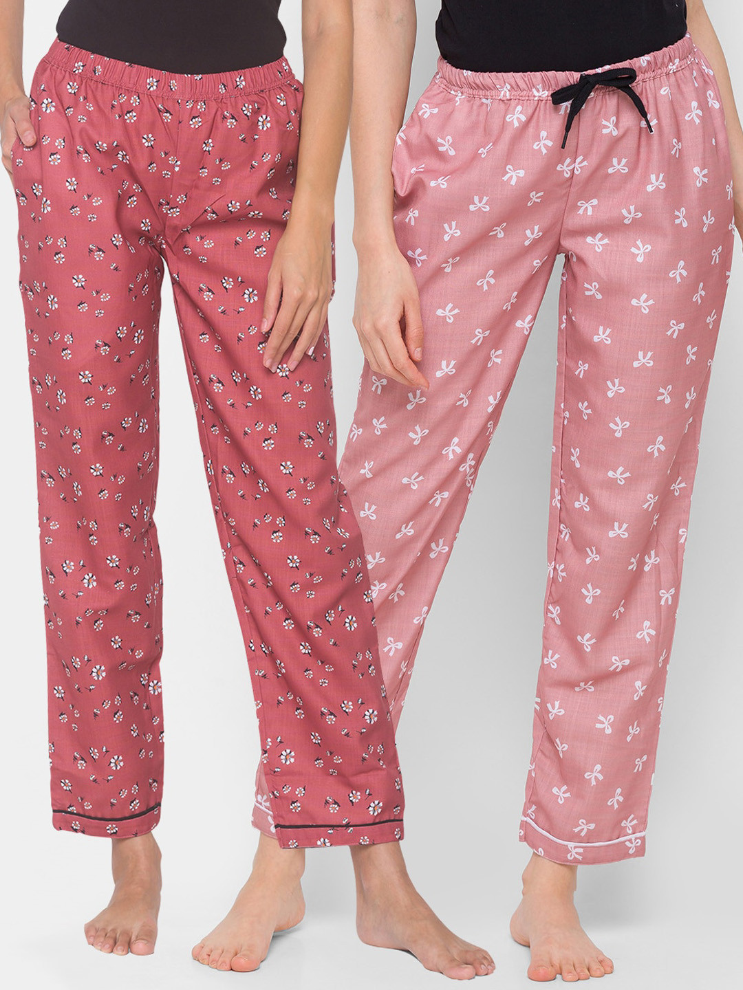 

FashionRack Women Pack of 2 Printed Cotton Lounge Pants, Brown