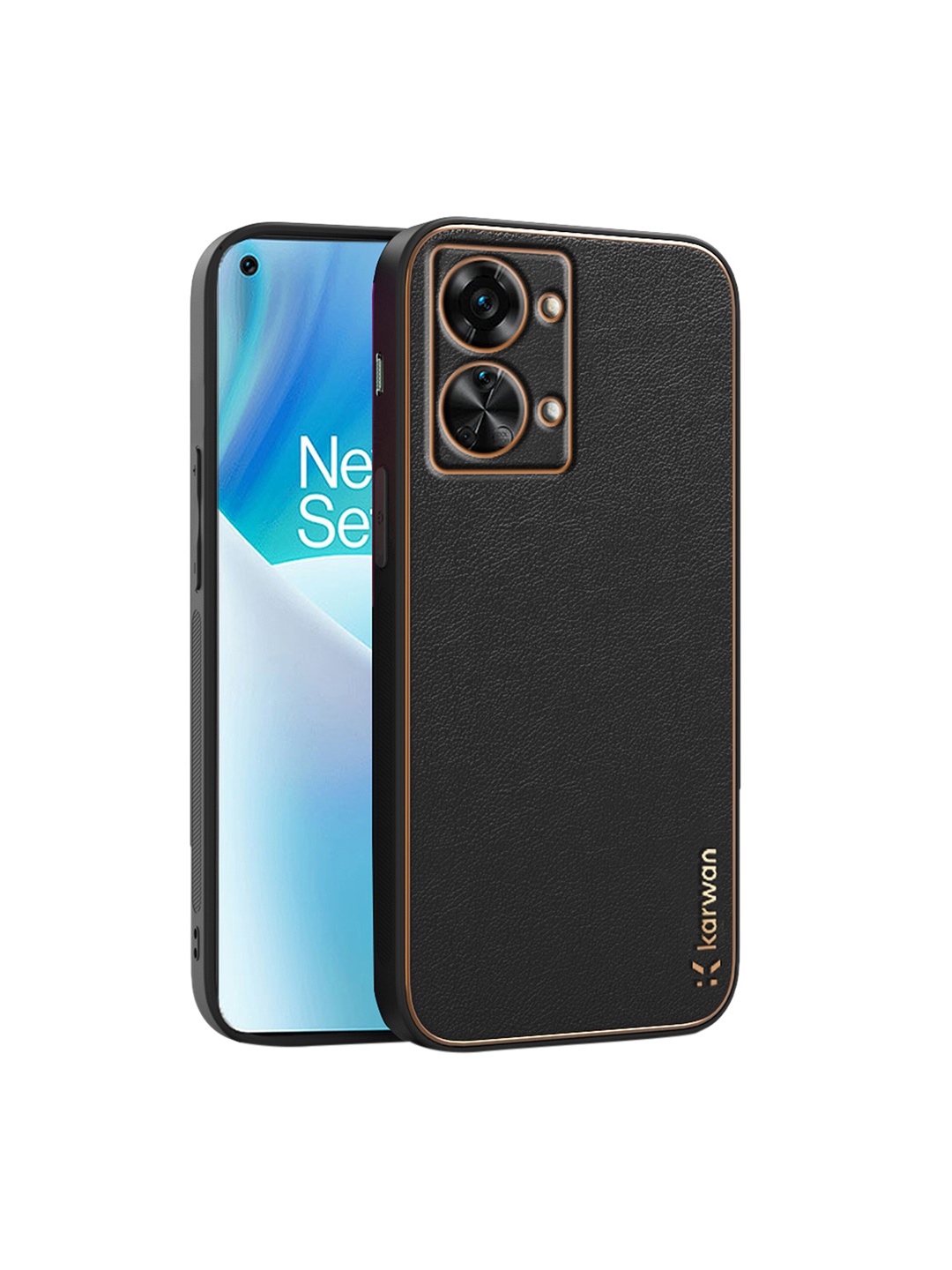

Karwan OnePlus Nord 2T 5G Mobile Leather Back Cover, Black