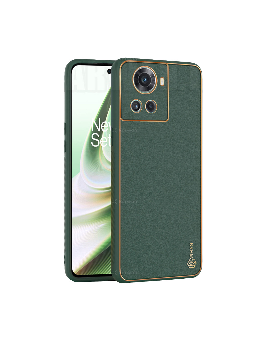 

Karwan OnePlus 10R 5G Leather Back Case, Green