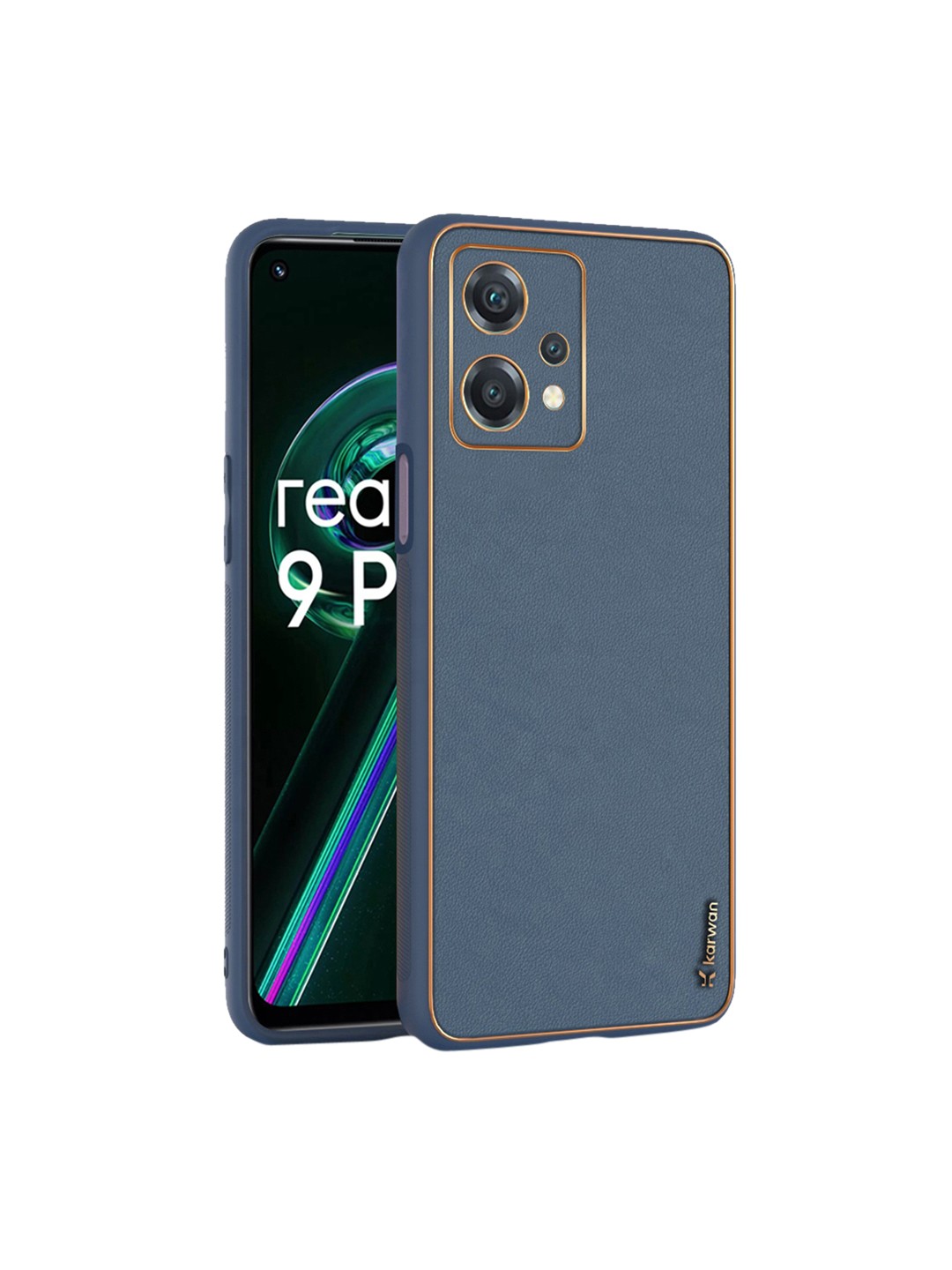 

Karwan Realme 9 Pro 5G Leather Shock Proof Phone Back Cover, Blue
