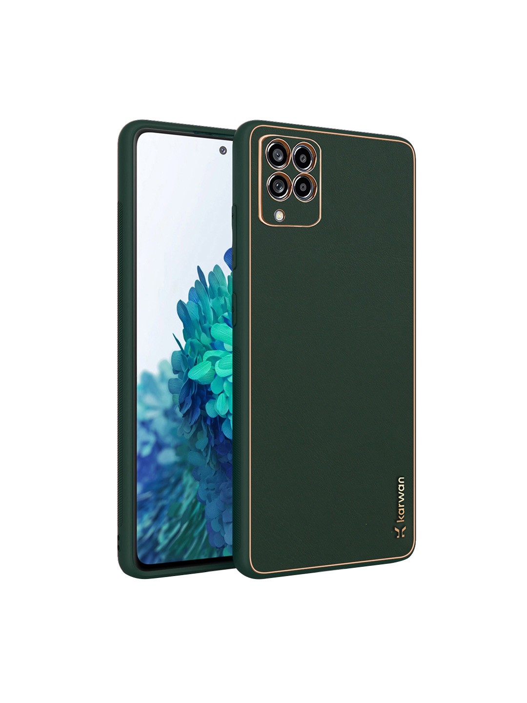 

Karwan Samsung Galaxy M53 Leather Shock Proof Phone Back Cover, Green