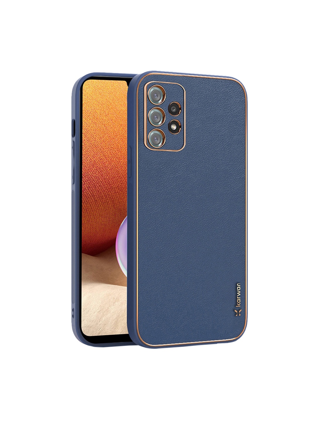 

Karwan Samsung Galaxy A52 Leather Shock Proof Phone Back Cover, Blue