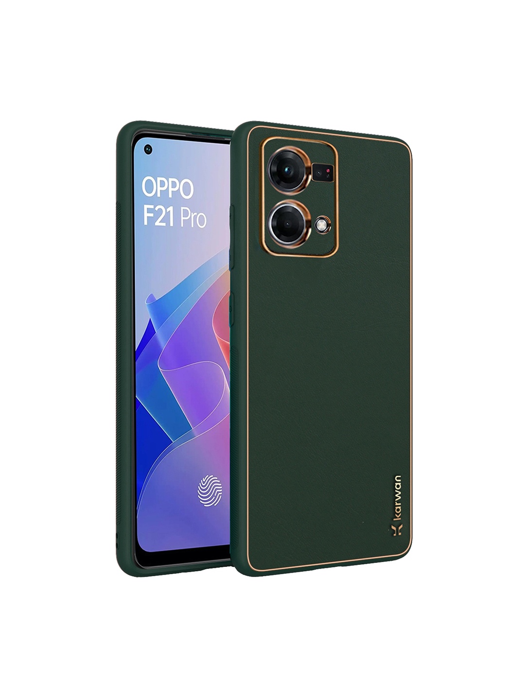 

Karwan Shock Proof OPPO F21 4G Leather Phone Back Case, Green