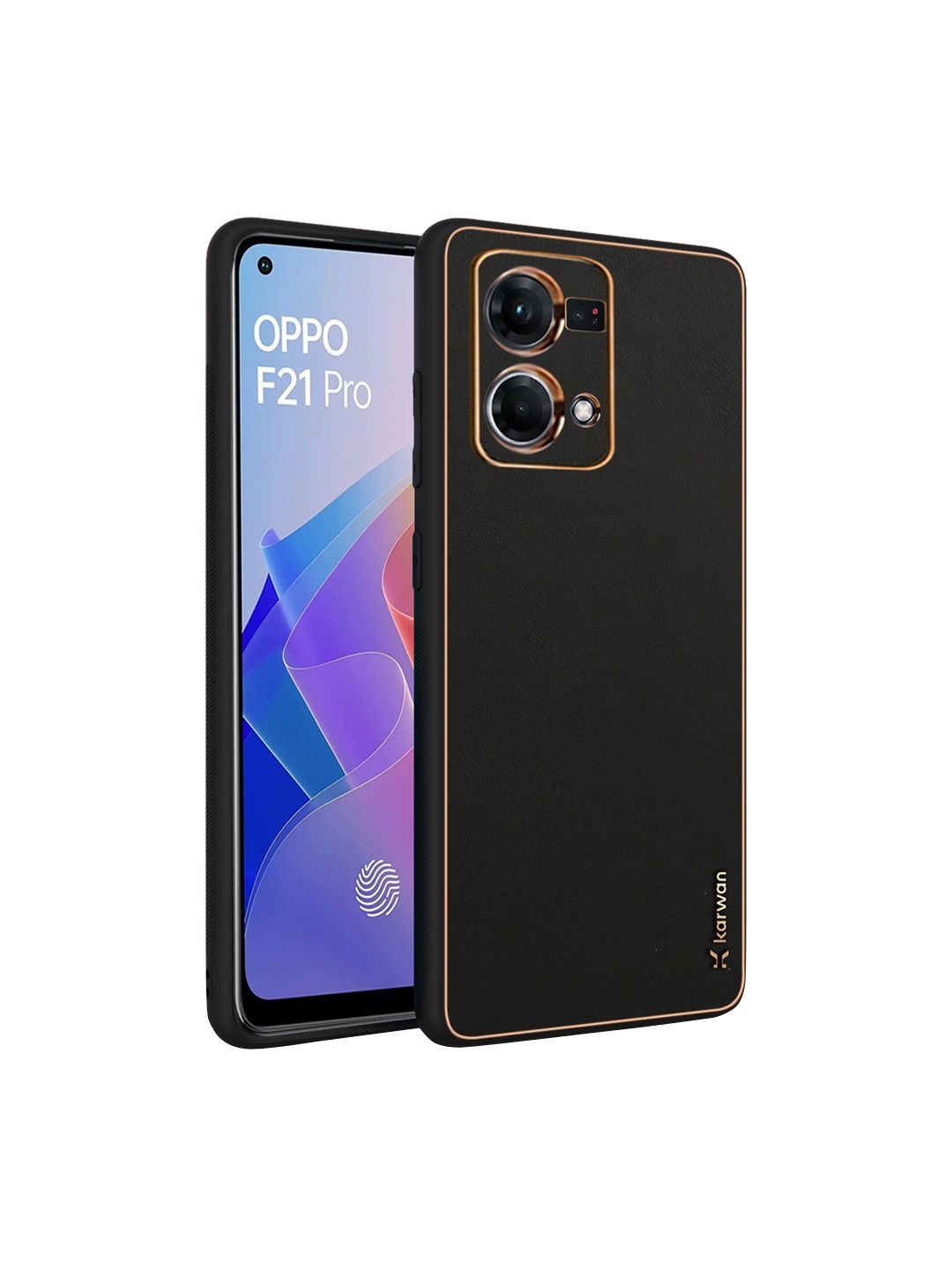 

Karwan Oppo F21 4G Leather Shock Proof Phone Back Cover, Black