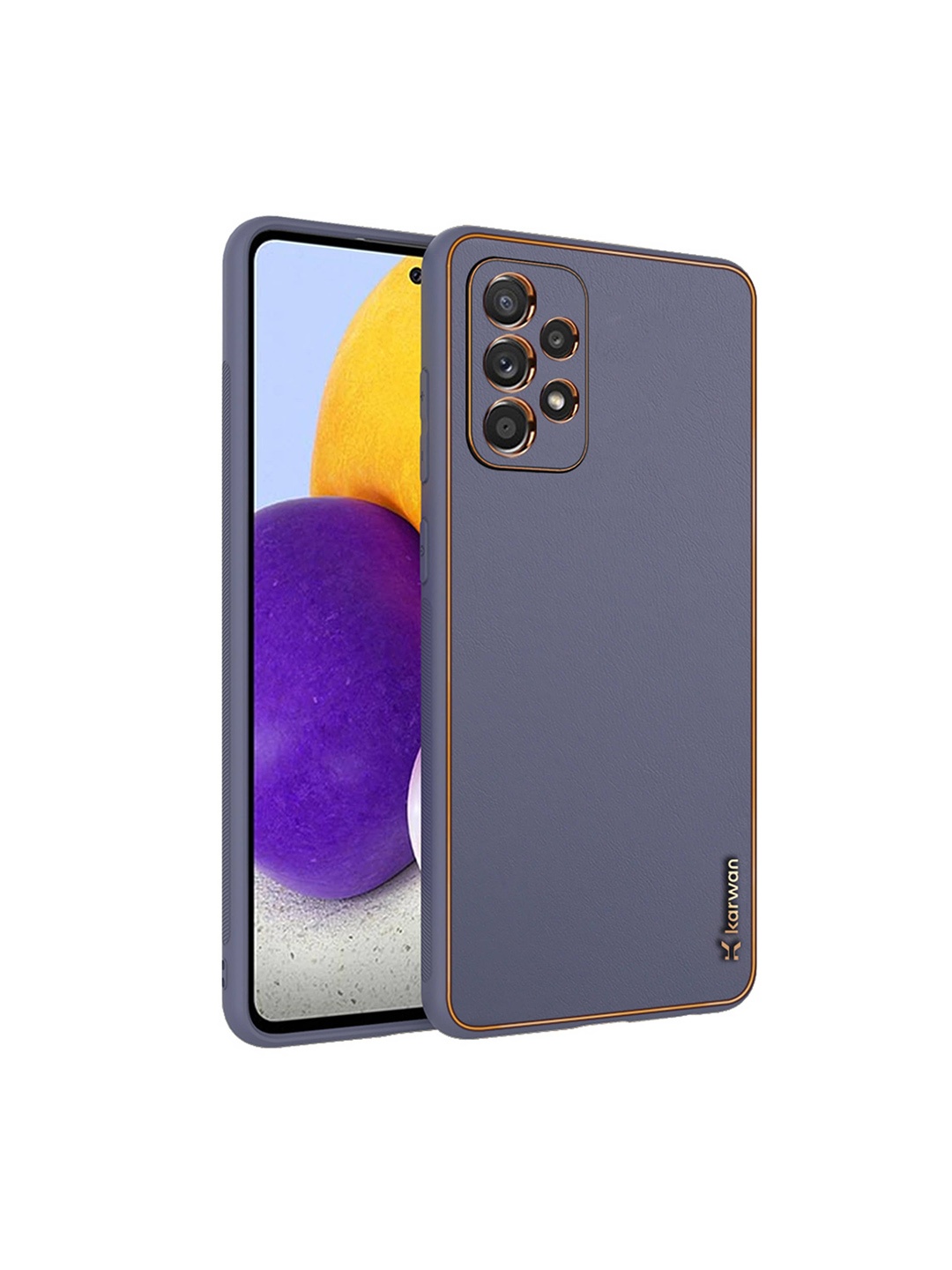 

Karwan Samsung Galaxy A52 Leather Shock Proof Phone Back Cover, Grey
