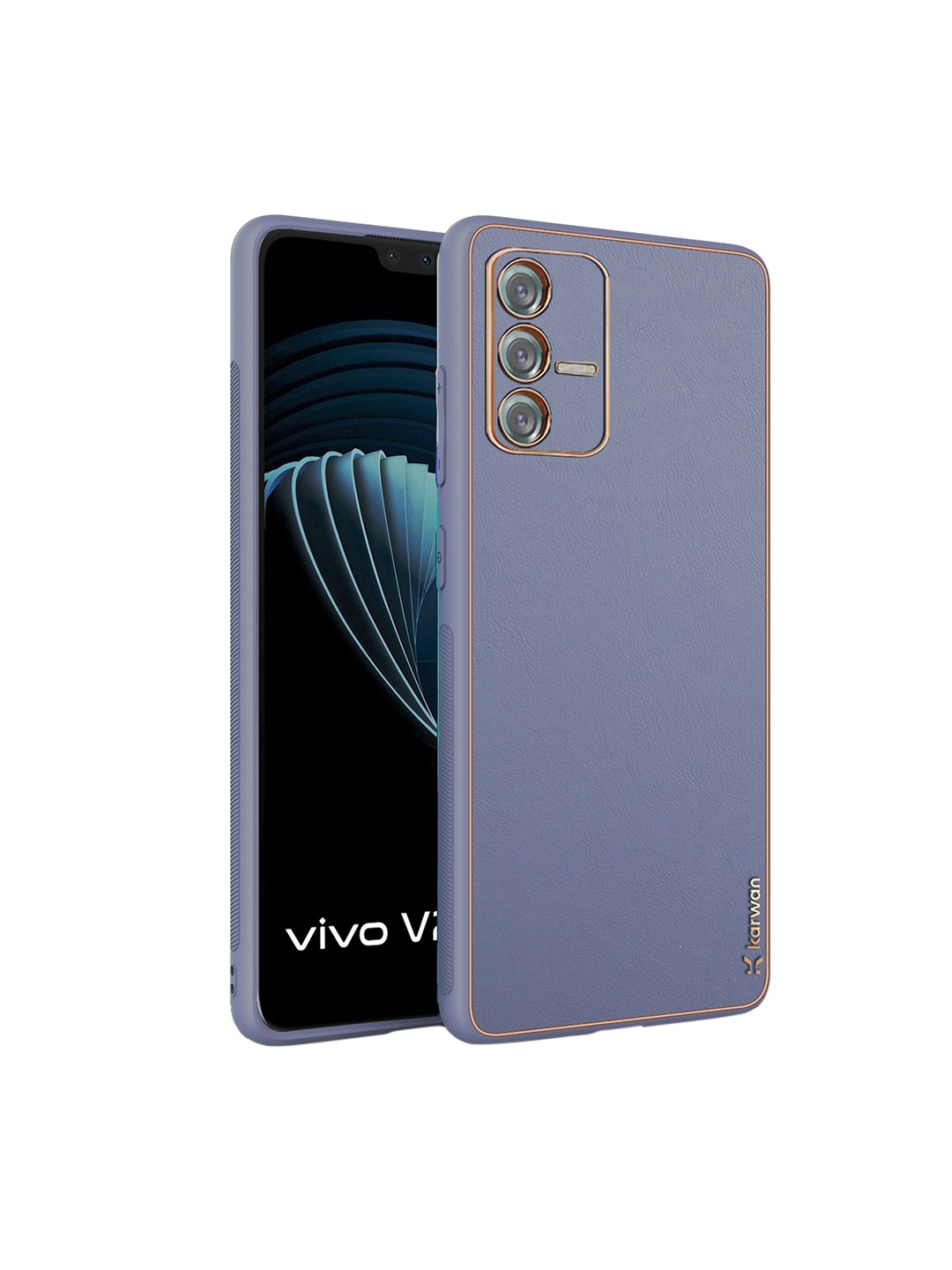 

Karwan Vivo V23 Pro 5G Leather Shock Proof Phone Back Cover, Navy blue