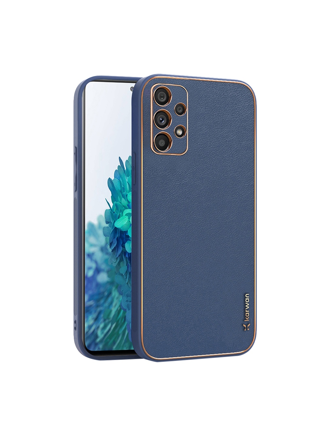 

Karwan Samsung Galaxy A73 Leather Shock Proof Phone Back Case, Blue