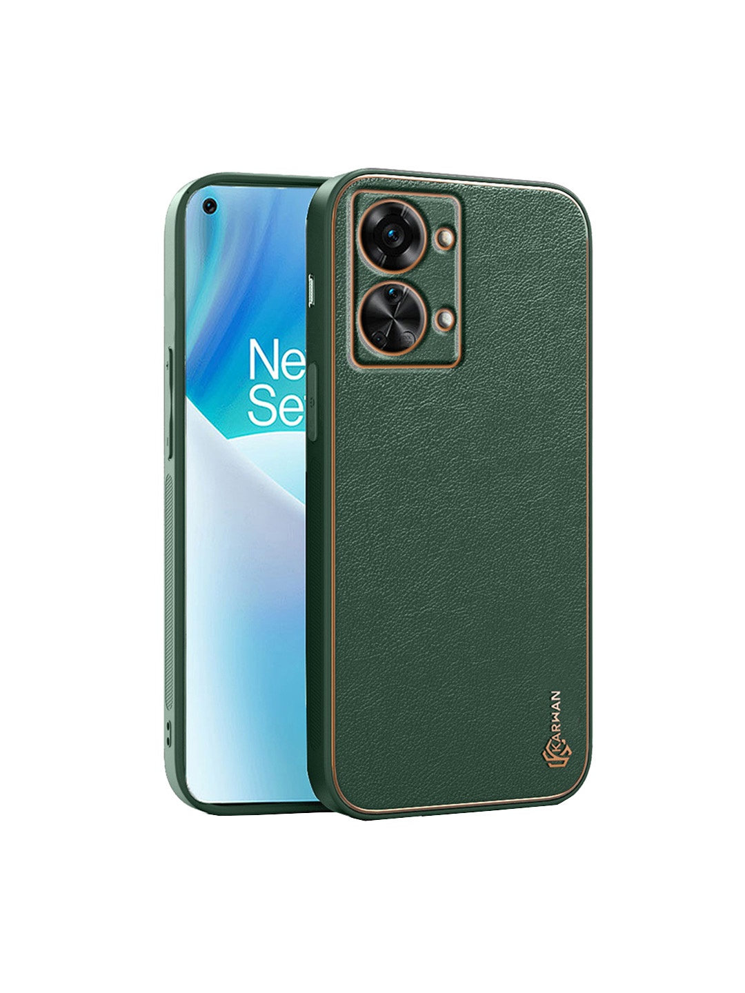 

Karwan Shock Proof OnePlus Nord 2T 5G Leather Phone Back Case, Green