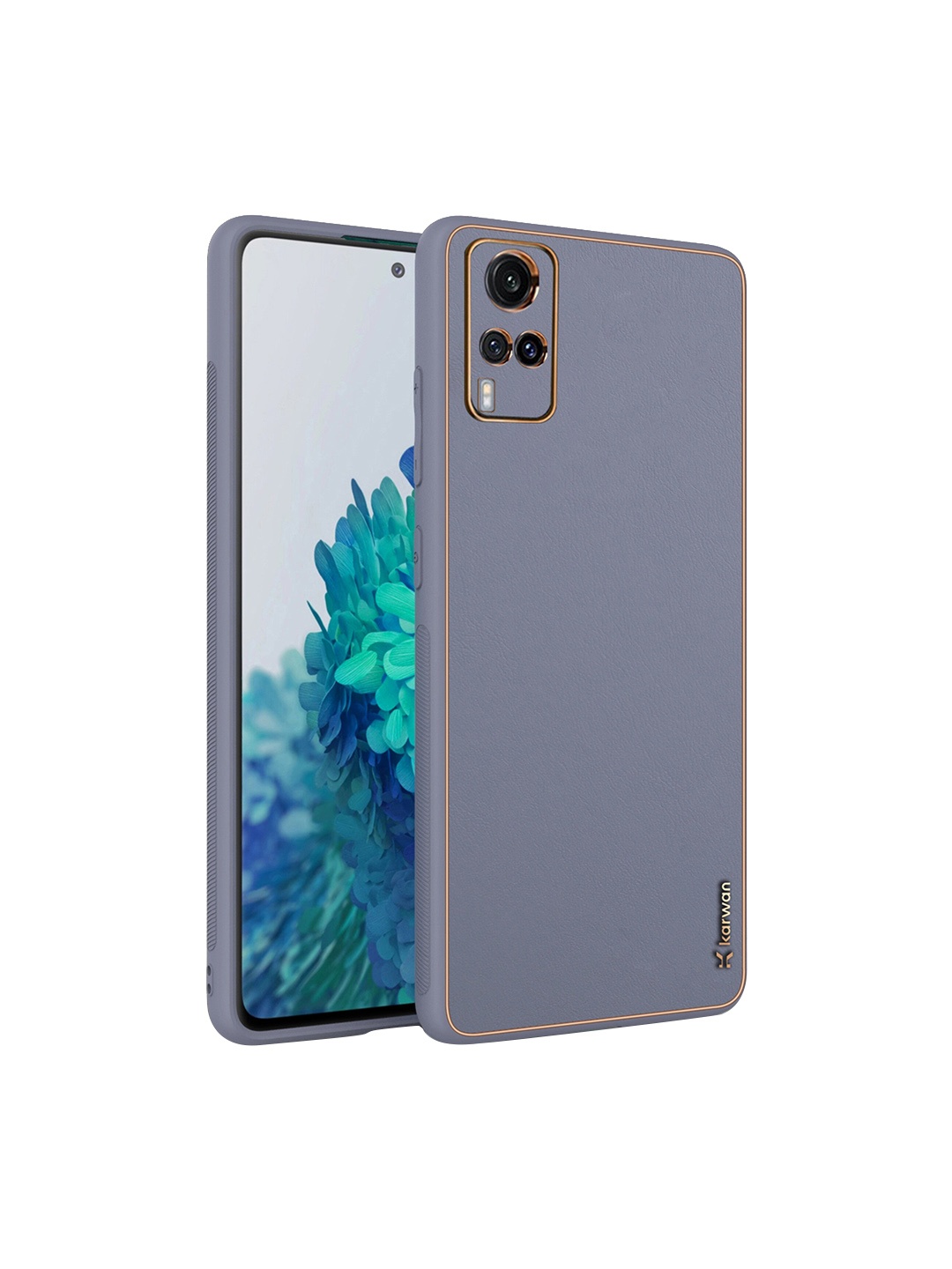 

Karwan Shock Proof Vivo X60 Leather Phone Back Case, Grey