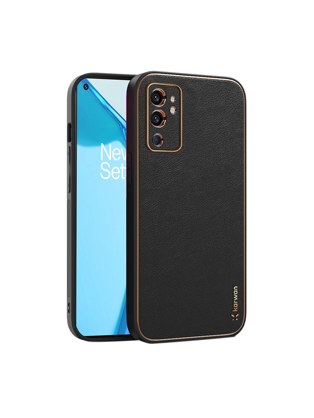 

Karwan Shock Proof OnePlus 9RT 5G Leather Phone Back Case, Black
