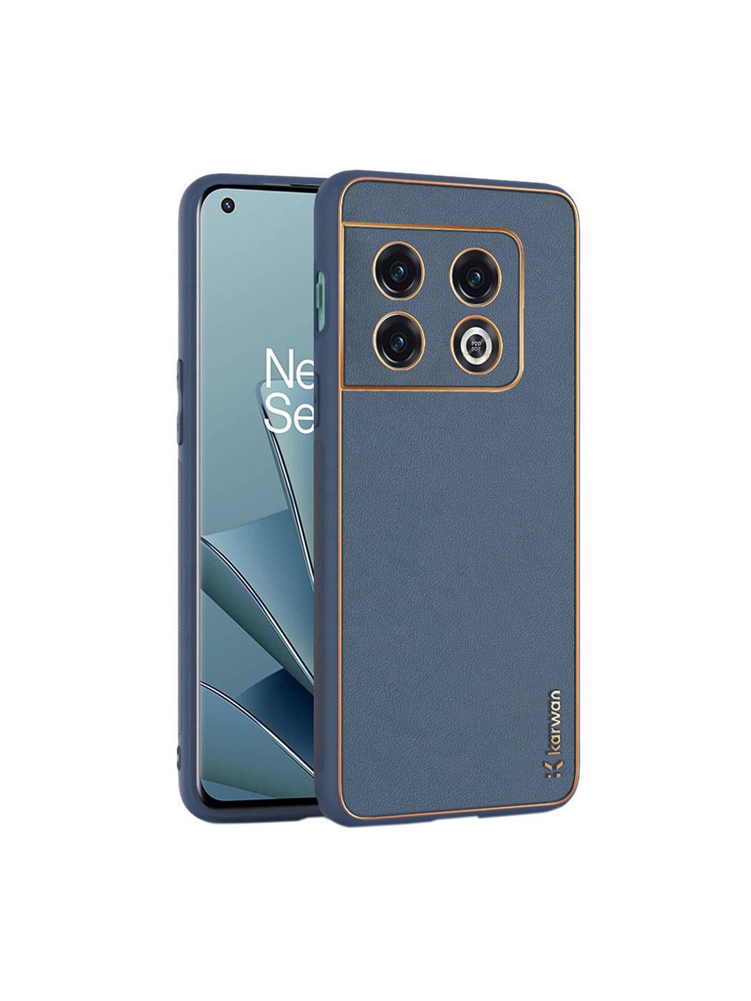 

Karwan OnePlus 10 Pro 5G Leather Shock Proof Phone Back Cover, Blue
