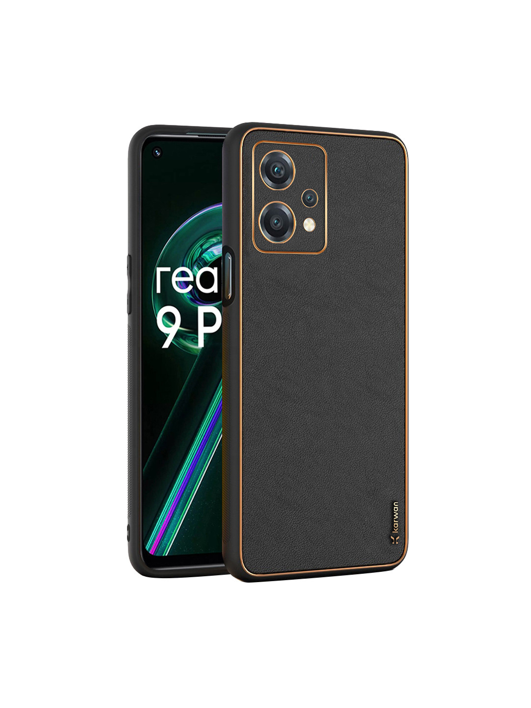 

Karwan Realme 9 Pro 5G Leather Shock Proof Phone Back Cover, Black