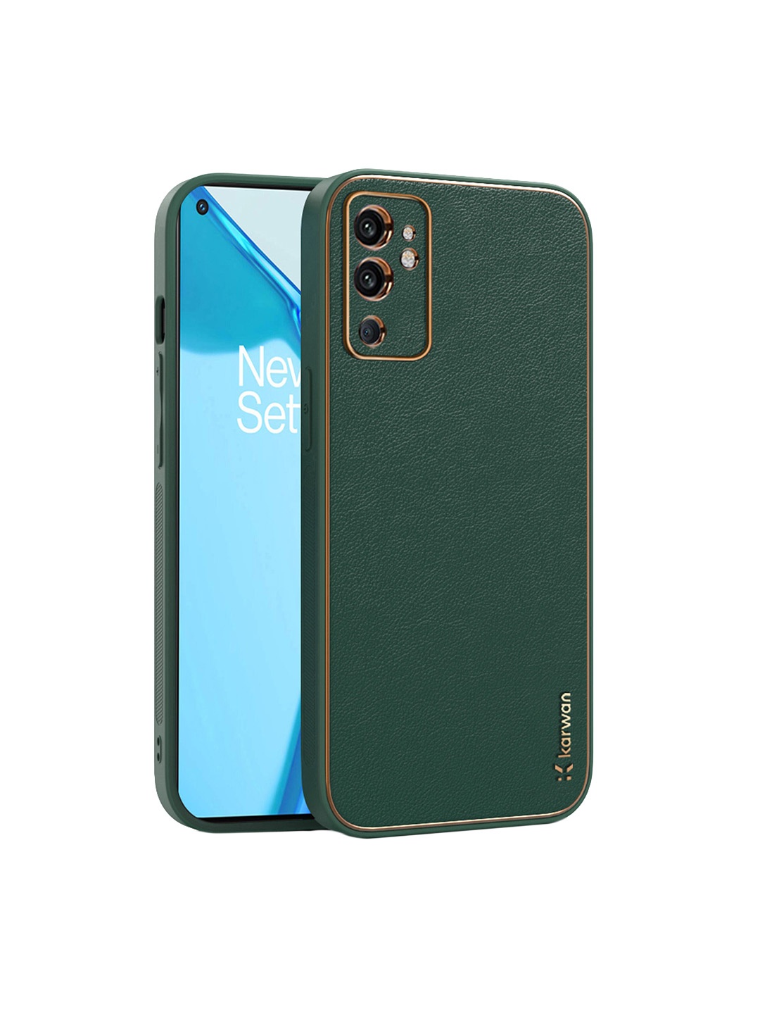 

Karwan OnePlus 9RT 5G Leather Shock Proof Phone Back Cover, Green
