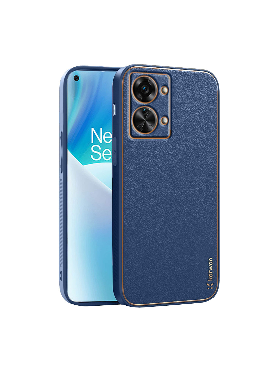 

Karwan OnePlus Nord 2T 5G Leather Shock Proof Phone Back Cover, Blue