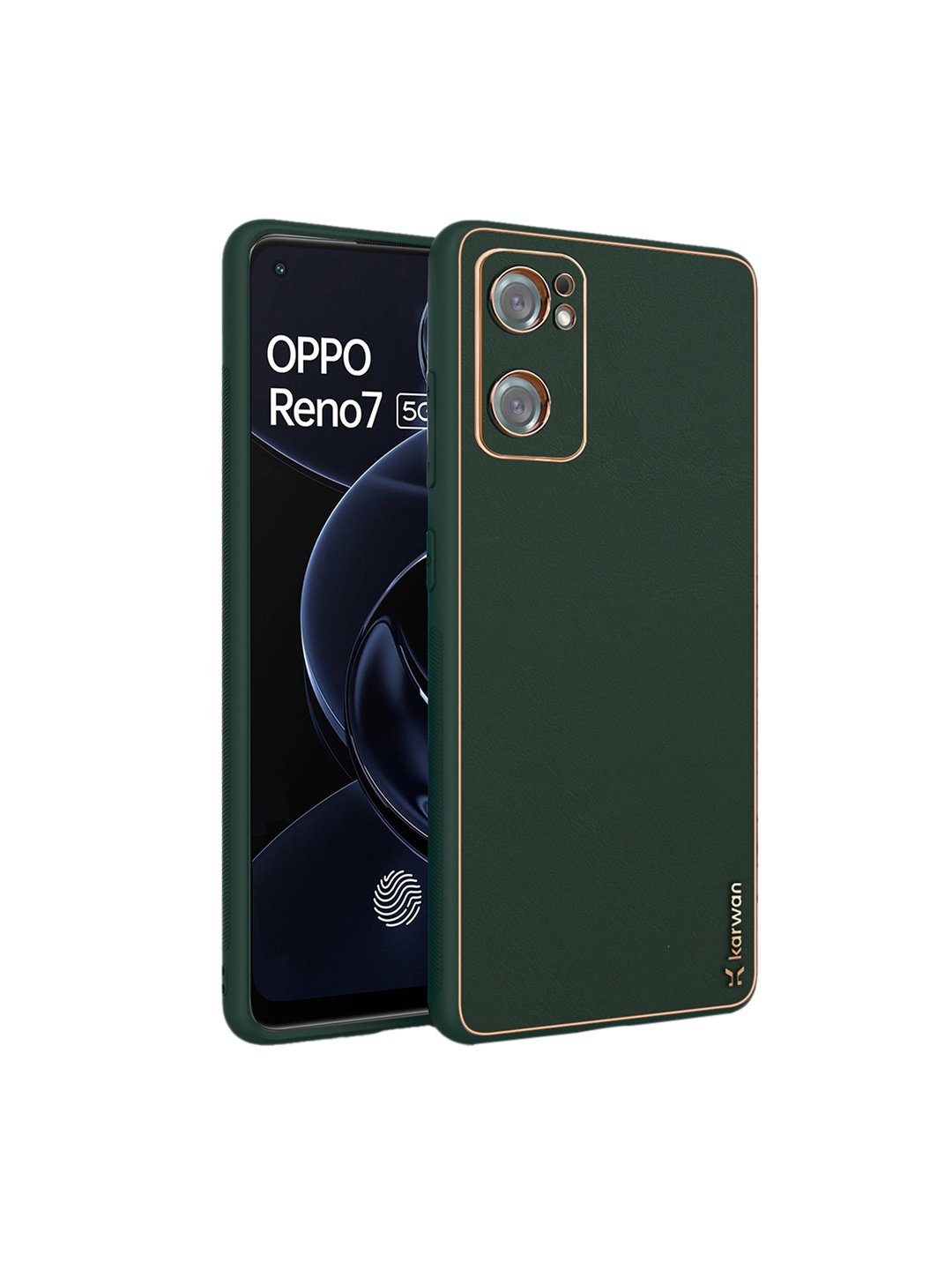 

Karwan Oppo Reno7 5G Leather Shock Proof Phone Back Cover, Green