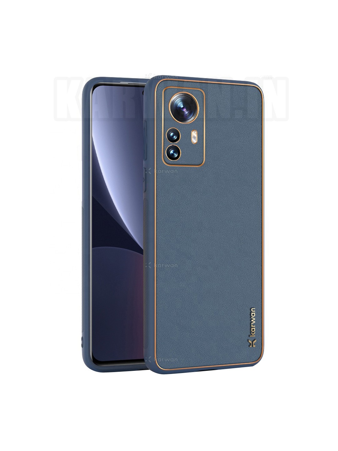 

Karwan Xiaomi 12 Pro 5G Leather Shock Proof Phone Back Cover, Blue