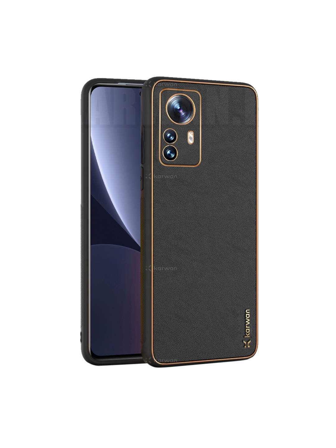 

Karwan Xiaomi 12 Pro 5G Leather Shock Proof Phone Back Cover, Black