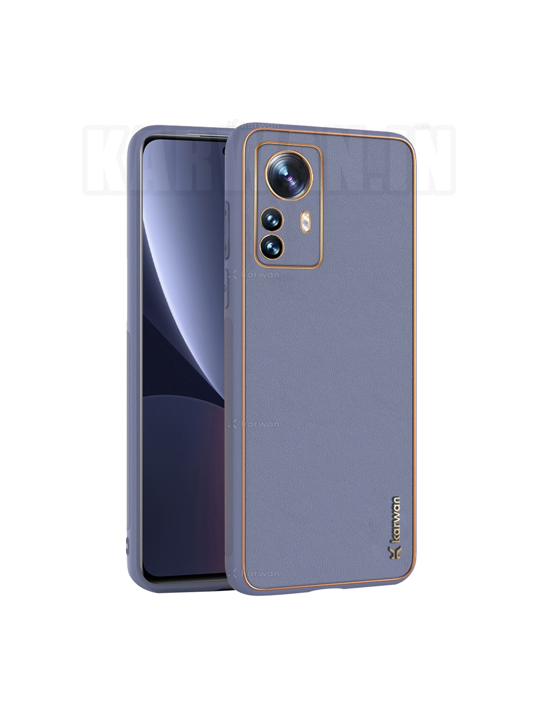 

Karwan Xiaomi 12 Pro 5G Leather Shock Proof Phone Back Cover, Blue