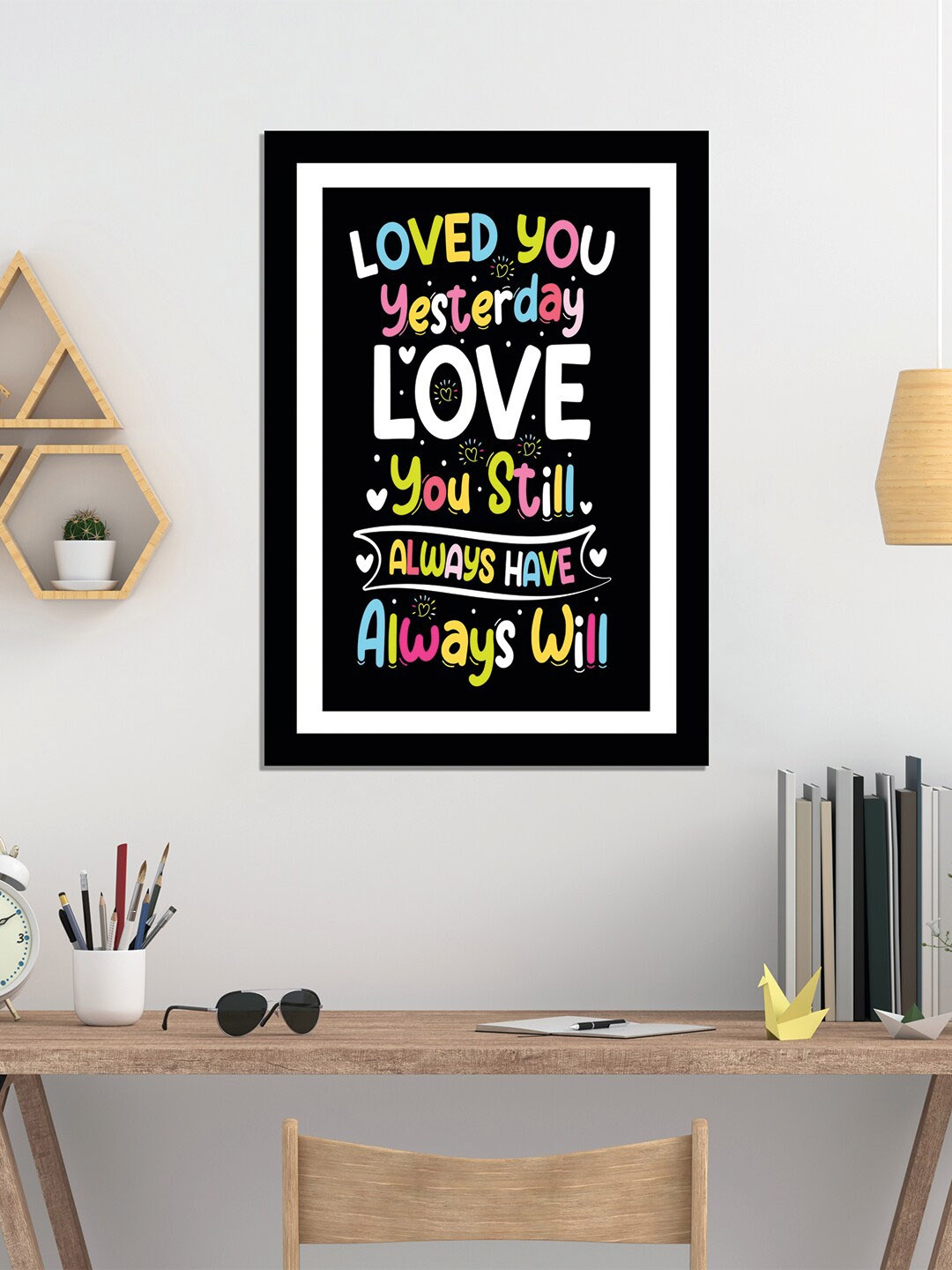 

WENS Black Laminated Valentine Quote Wall Art with Frame