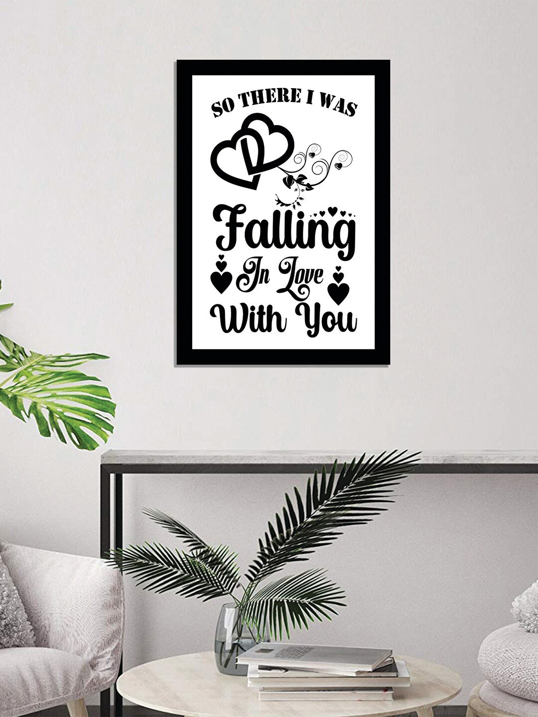 

WENS Black & White Valentine Quotes Painted Wall Art