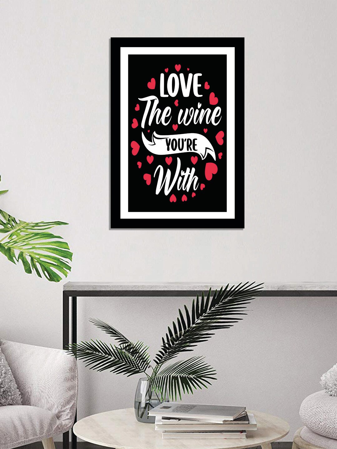 

WENS Black & White Valentine Quote Printed Laminated Wall Art with Frame