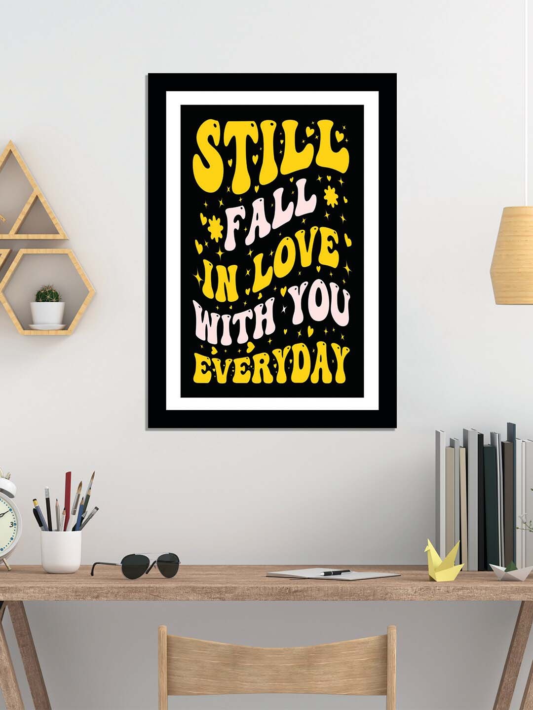 

WENS Black & Yellow Valentine Quotes Framed Wall Art