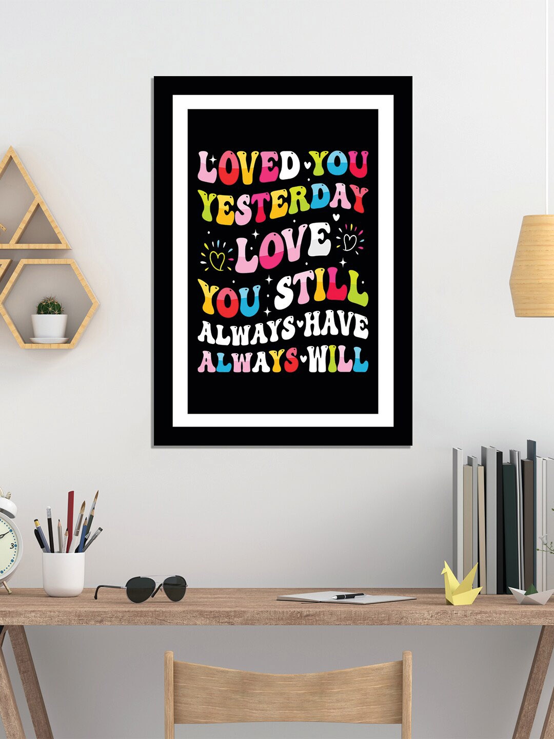 

WENS Black Valentine Quotes Framed Wall Art