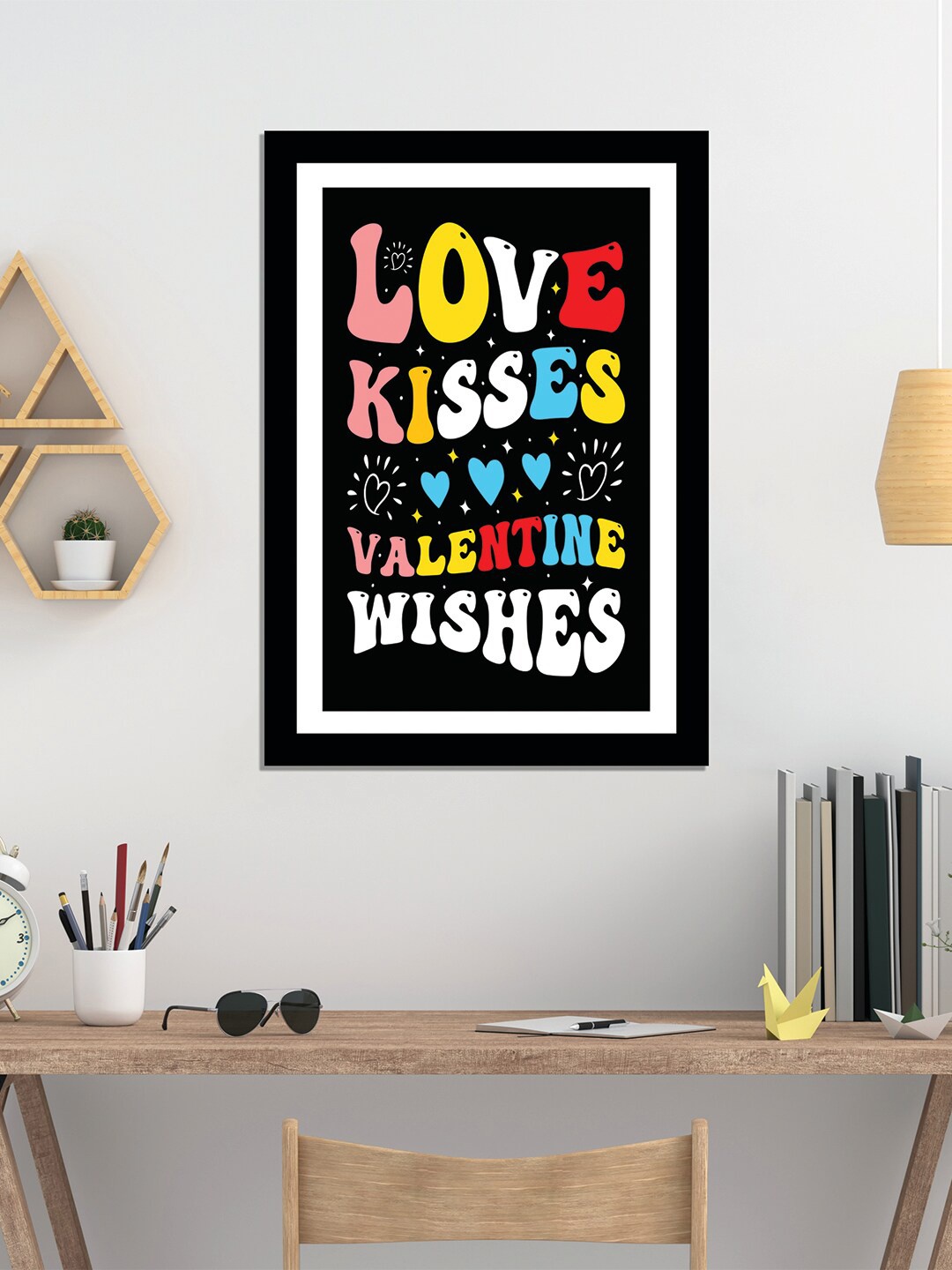 

WENS Black Valentine Quotes Framed Wall Art