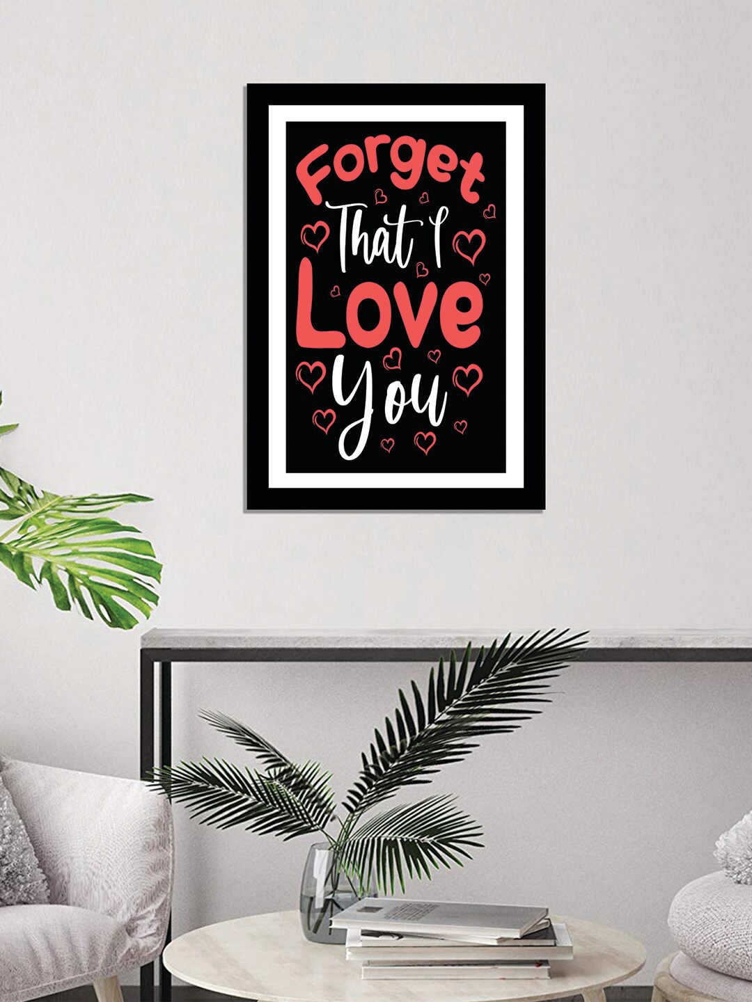 

WENS Black Valentine Quote Printed Laminated Wall Art with Frame