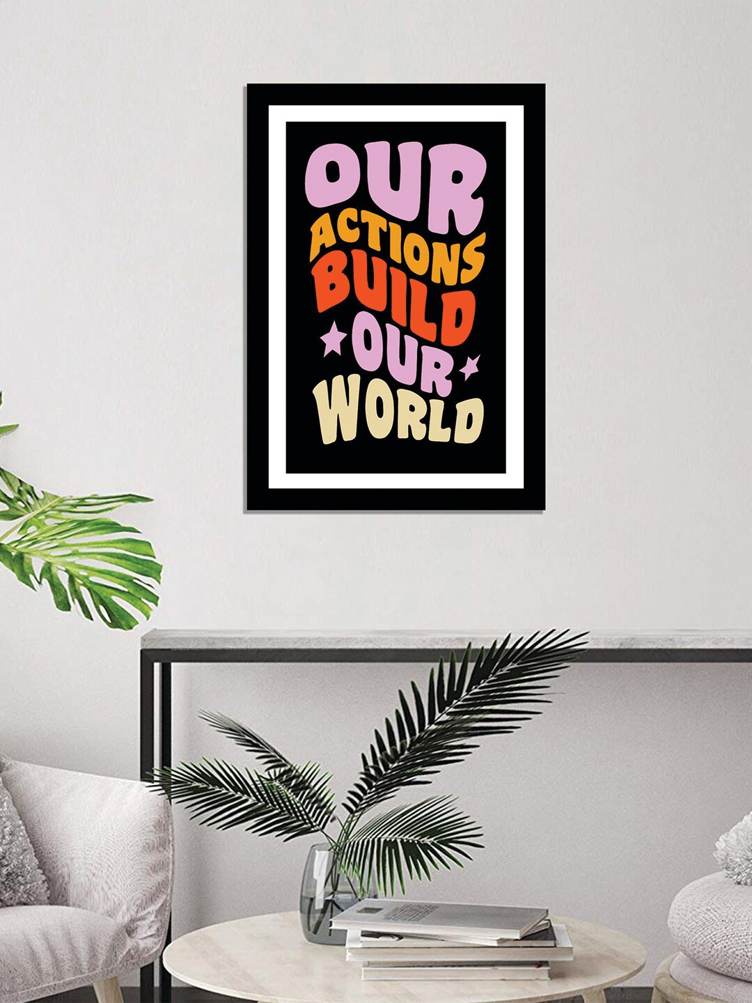 

WENS Black Valentine Quote Printed Laminated Wall Art with Frame