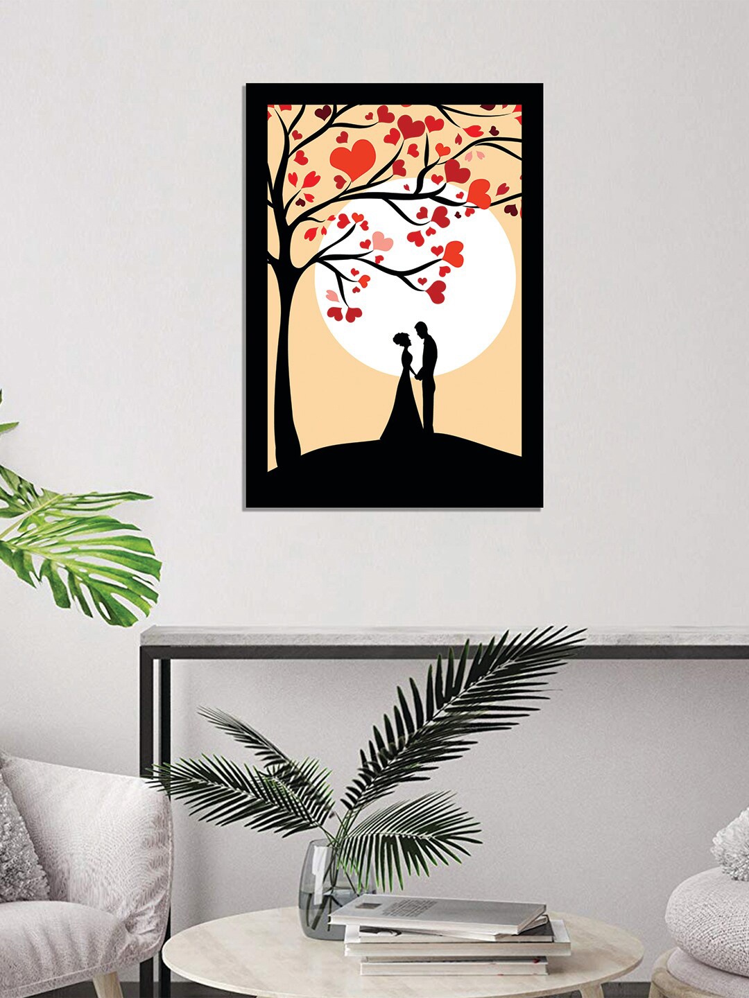 

WENS Black Valentine Printed Laminated Wall Art with Frame