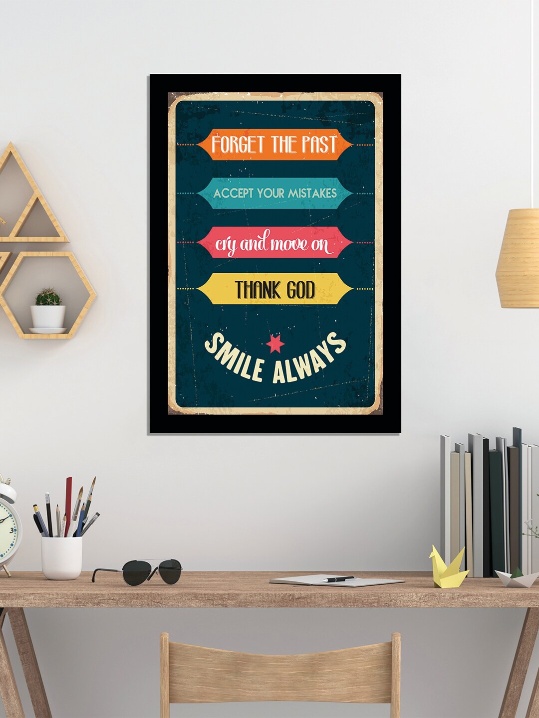 

WENS Black & Blue Inspirational Quotes Framed Wall Art