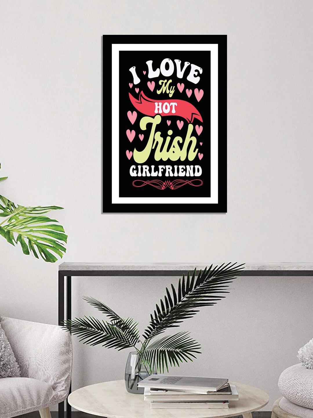 

WENS Black Valentine Quotes Framed Wall Art