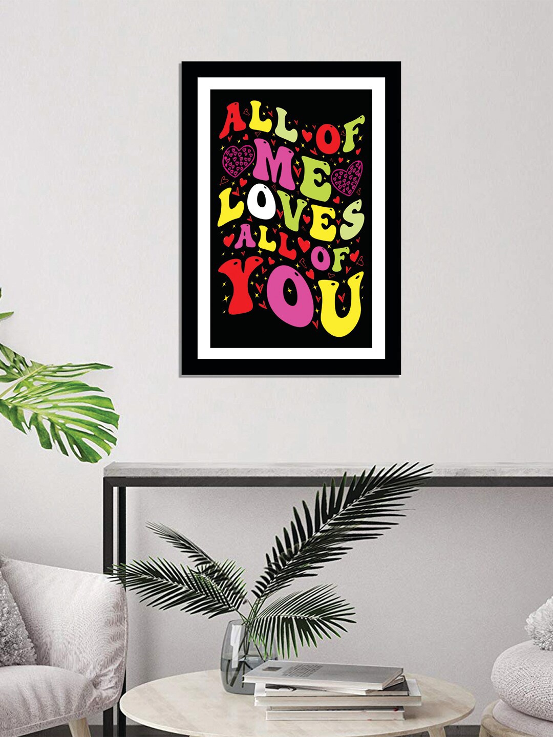 

WENS Black Valentine Quotes Framed Wall Art