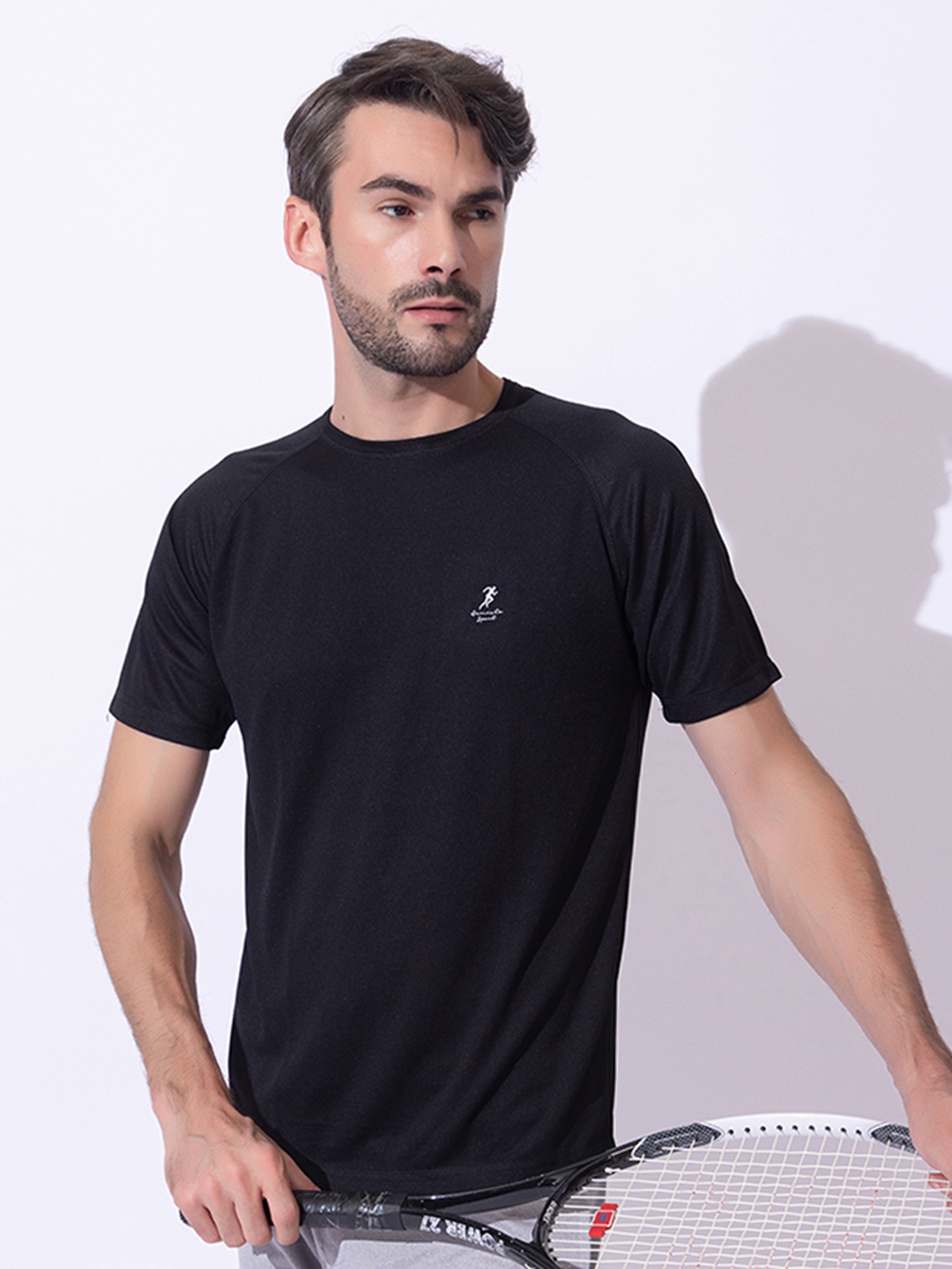 

ARMISTO Men Typography Dri-FIT Cotton T-shirt, Black