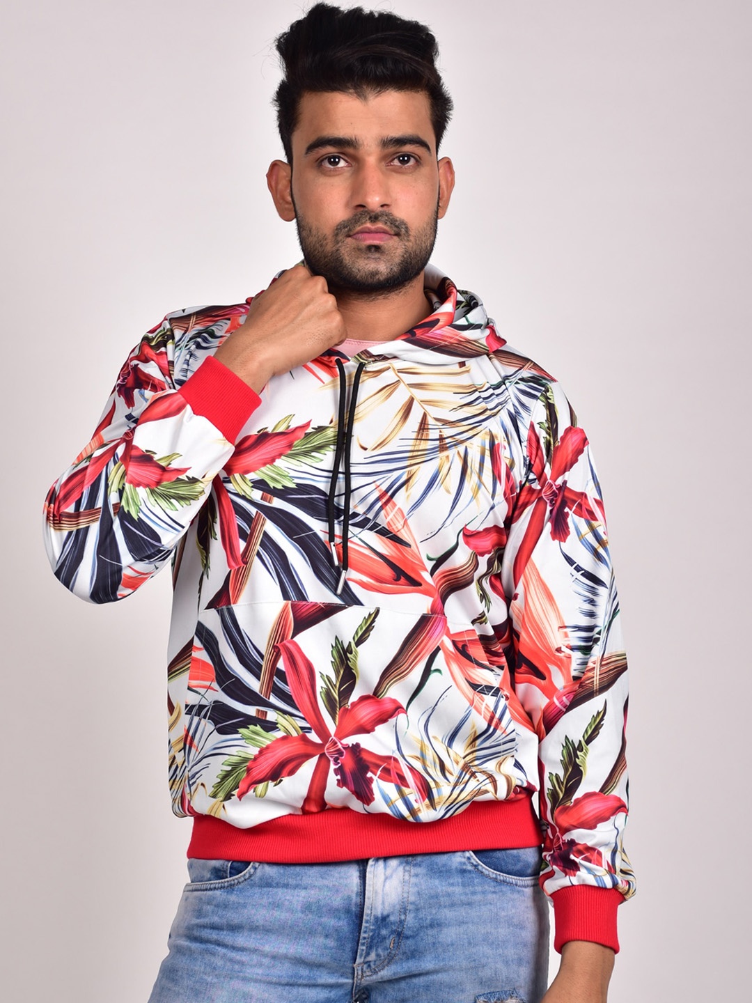 

Rajoria Instyle Men Hooded Lightweight Bomber Jacket, White