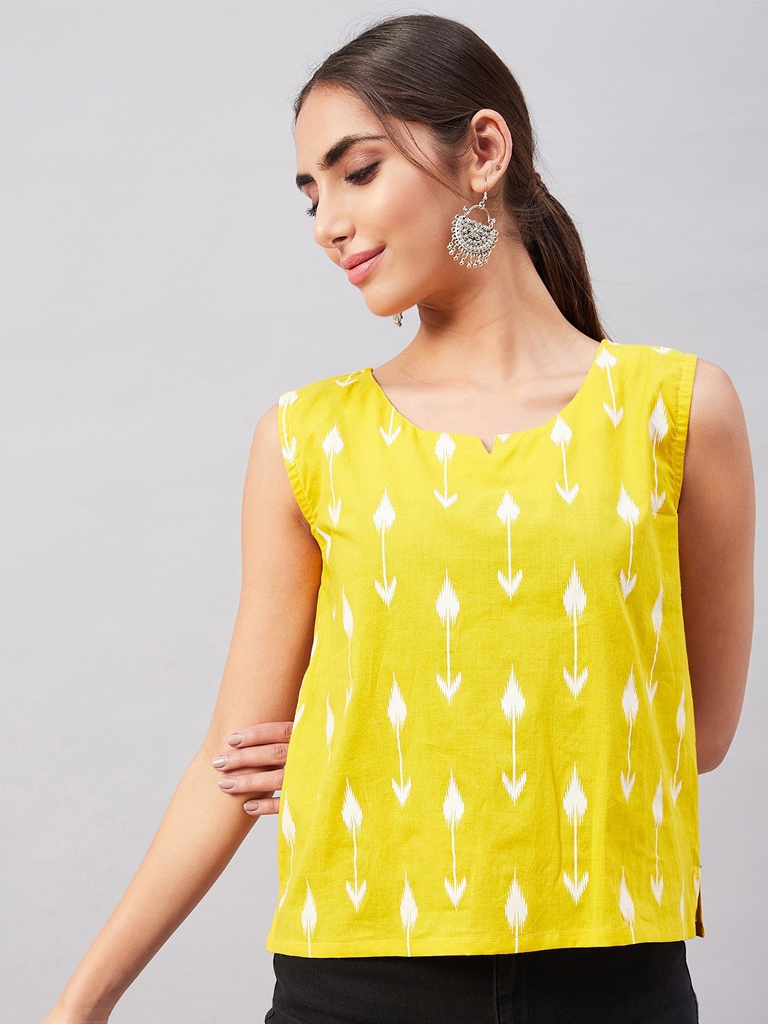 

InWeave Print Cotton Top, Yellow