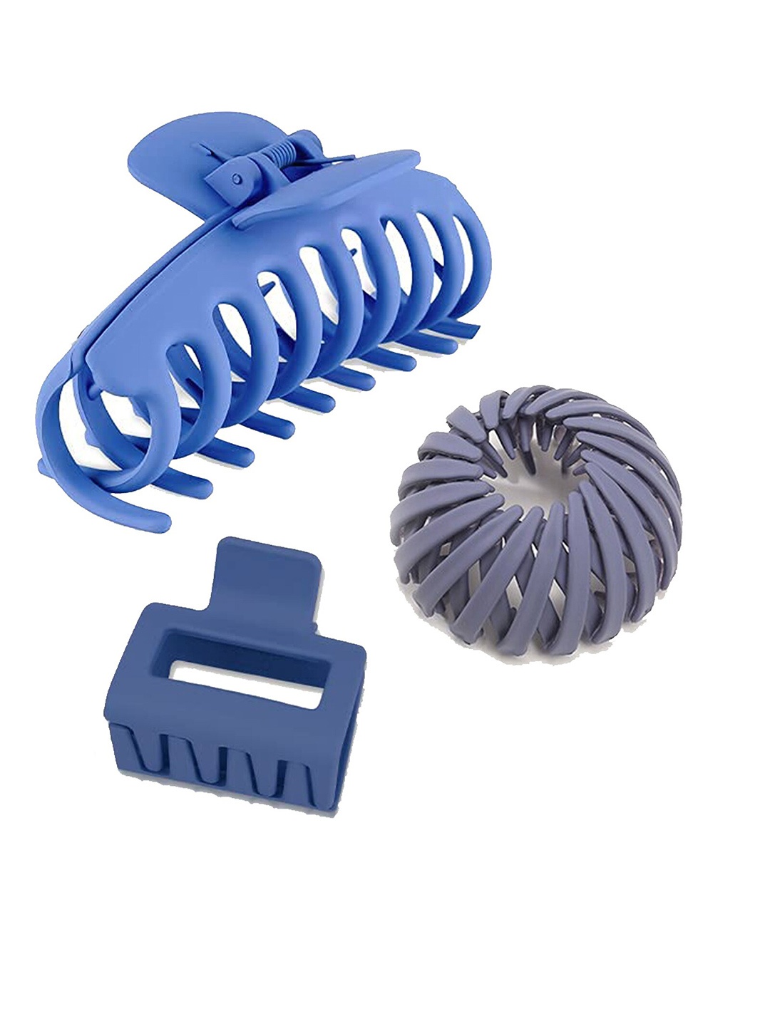

VAGHBHATT Women Set of 3 Plastic Claw Clips, Blue