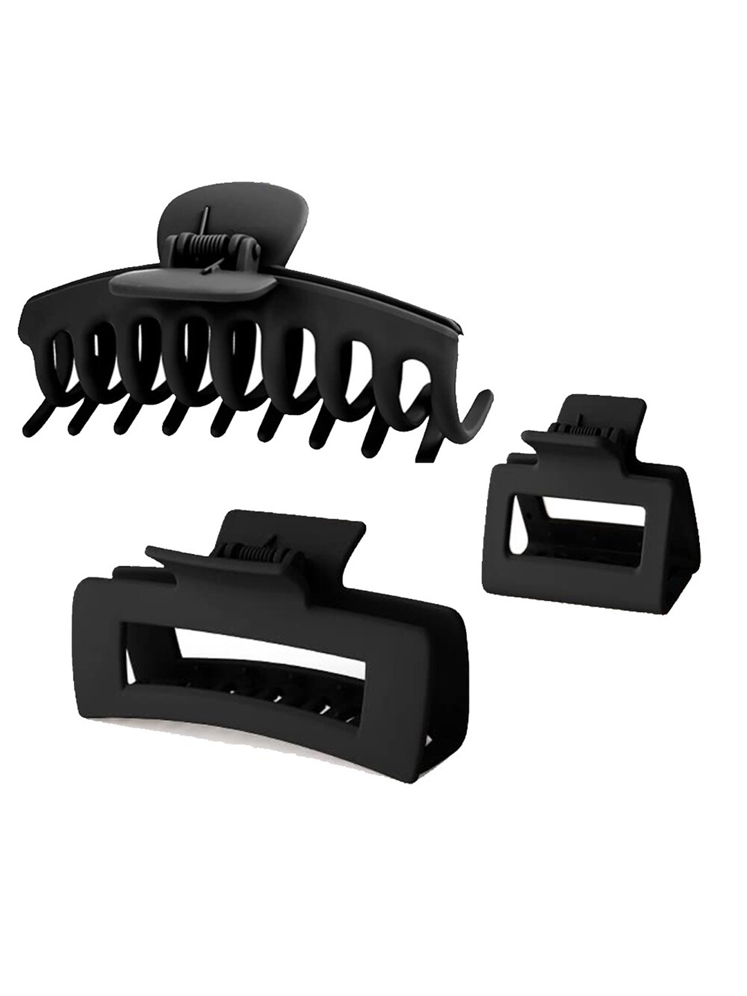 

VAGHBHATT Women Set Of 3 Plastic Claw Clips, Black
