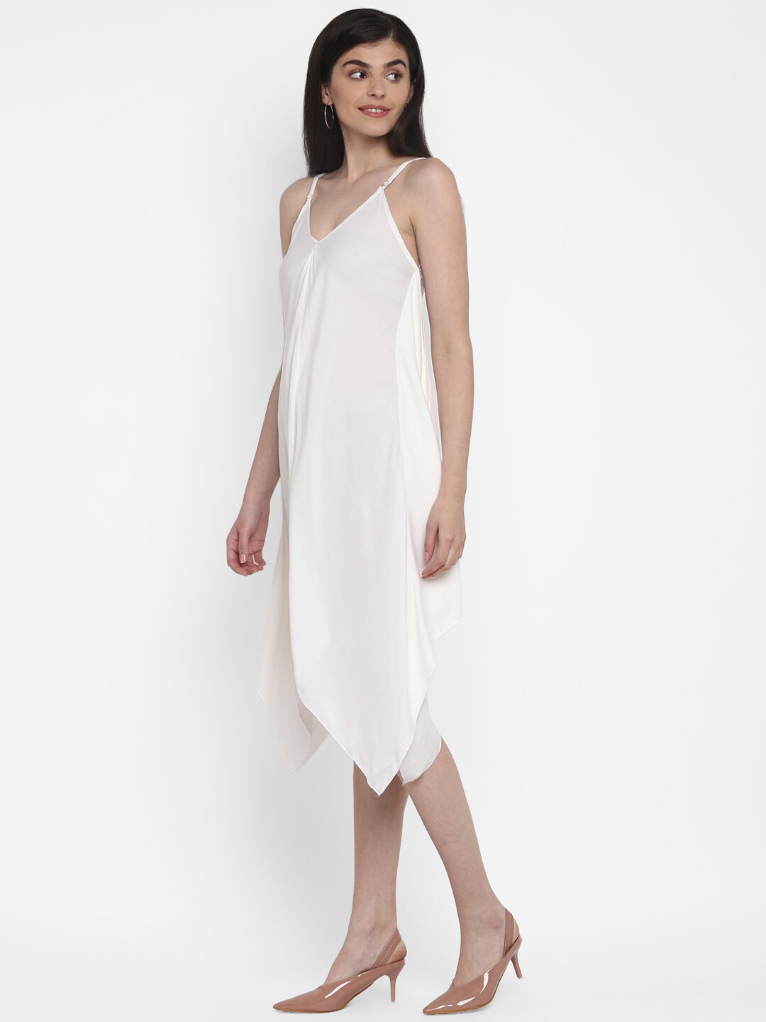 

Aditi Wasan Shoulder Straps A-Line Midi Dress, White